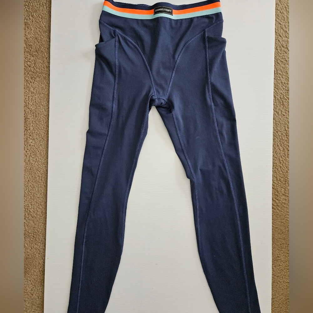 Sexy SAVAGE X FENTY Leggings with Striped Waistband